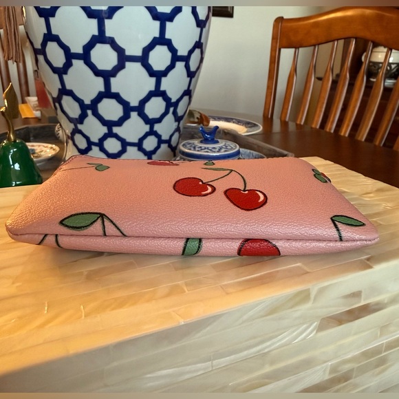 Limited Edition COACH Coated Cloth Pink and Cherry Zippered Pouch - Picture 4 of 11